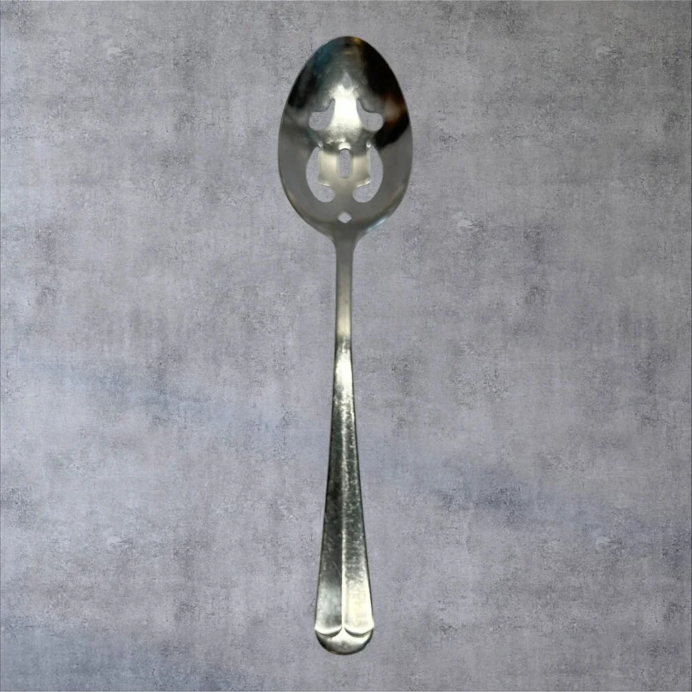 Rogers & Co Jefferson Manor Slotted Serving Spoon Silver Tone‎ Stainless Korea